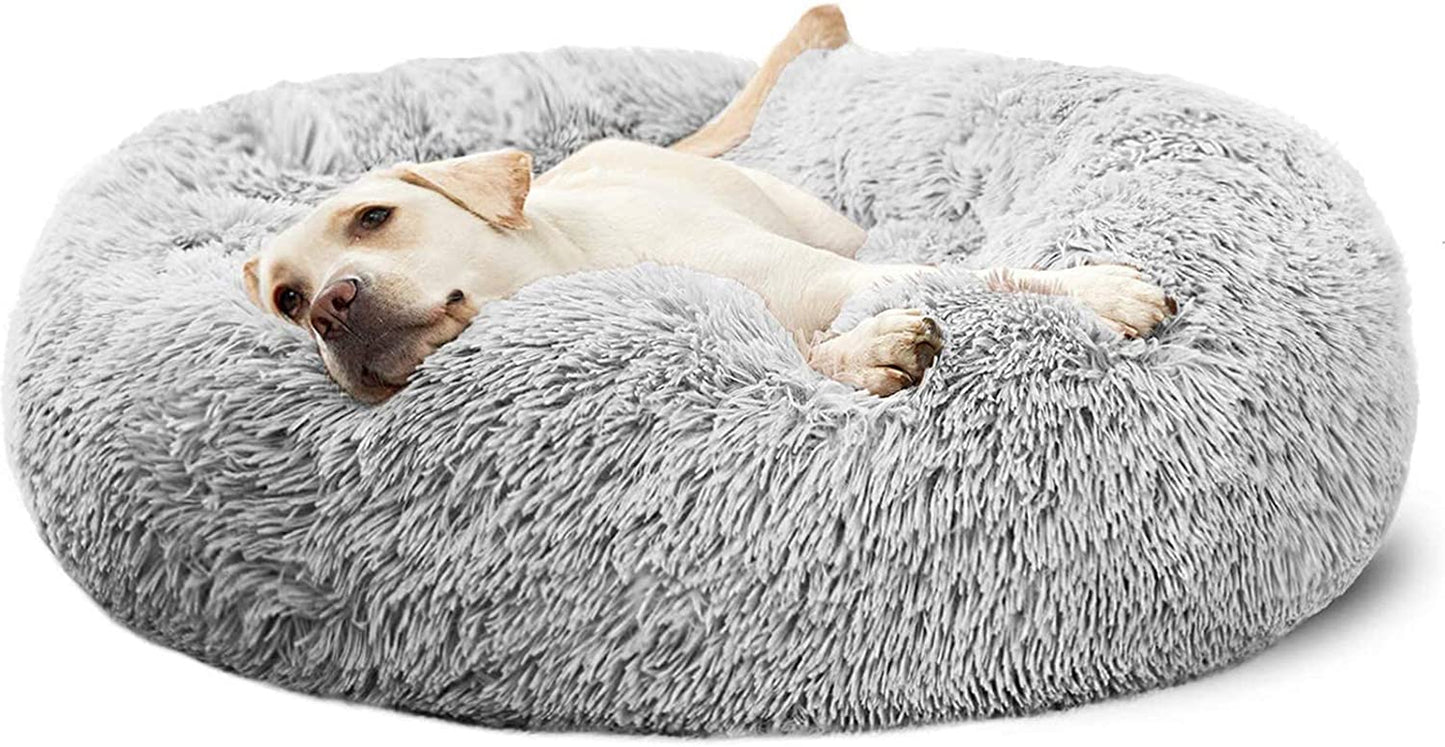 Calming Donut Dog Bed for Medium to Large Breeds, 30-Inch