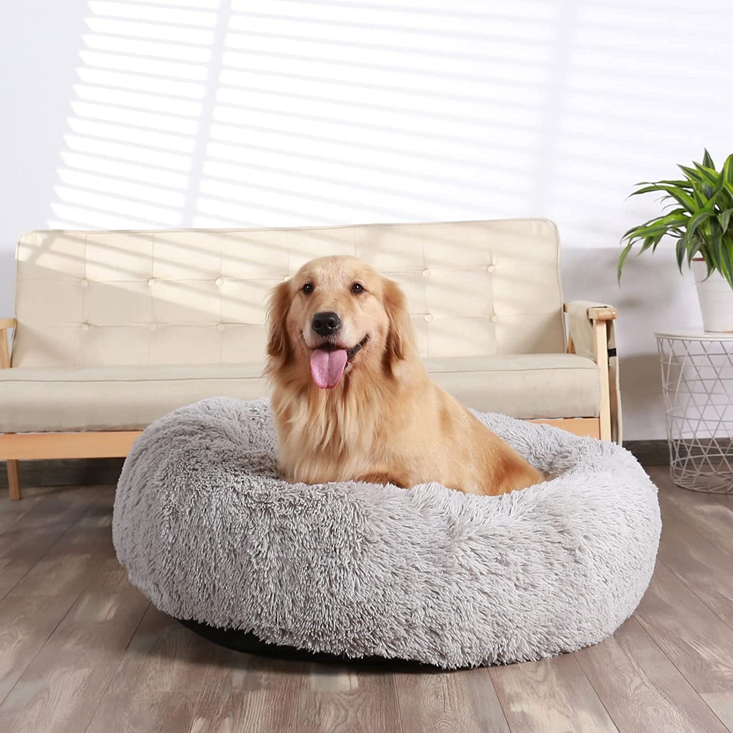 Calming Donut Dog Bed for Medium to Large Breeds, 30-Inch