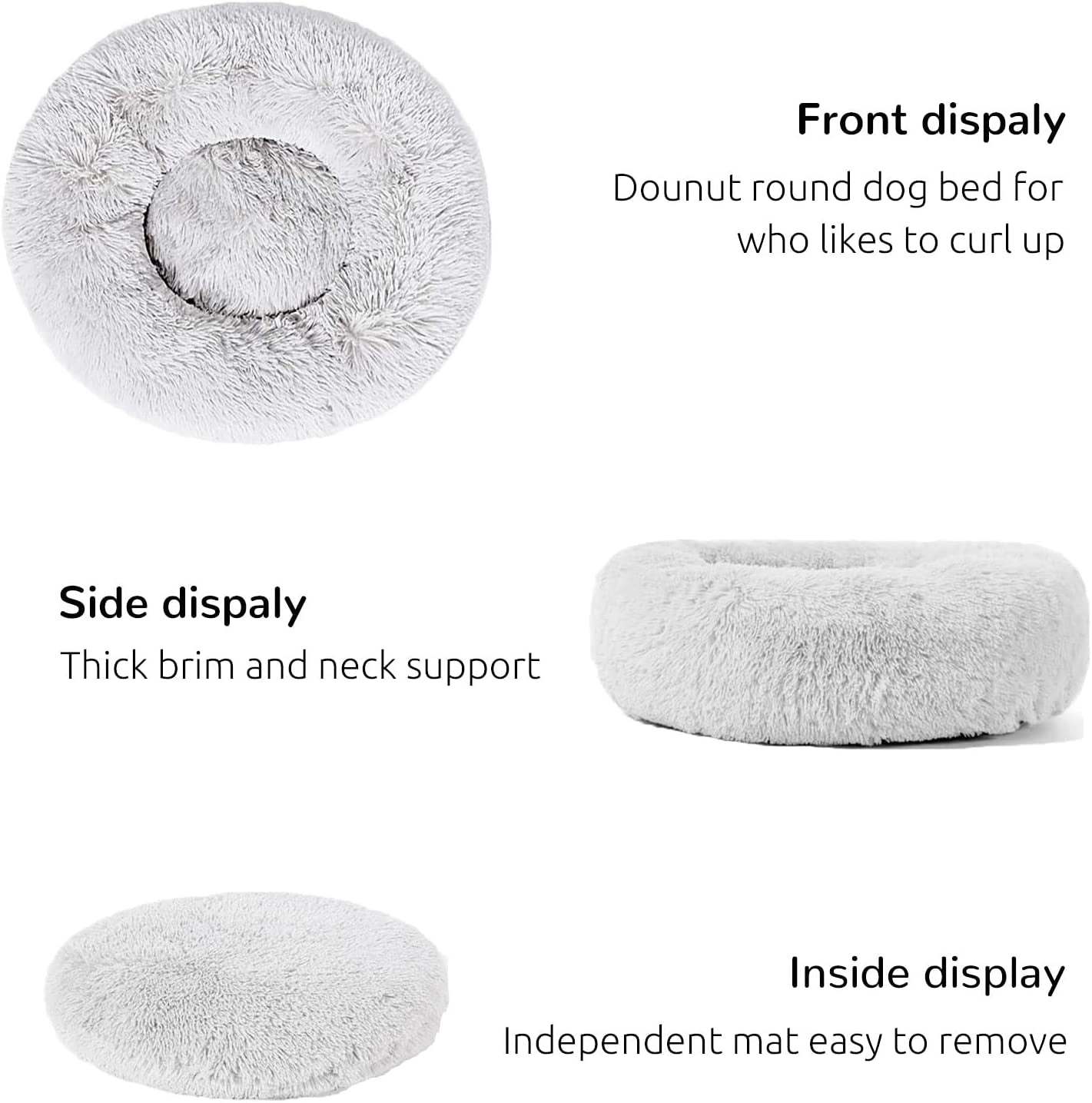 Calming Donut Dog Bed for Medium to Large Breeds, 30-Inch